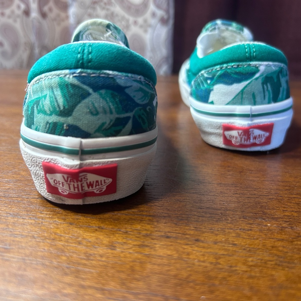 Vans Green Leaf Kids Slip-On Sneakers - Picture 4 of 8